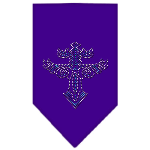Warriors Cross Rhinestone Bandana Purple Large